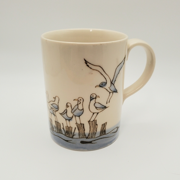 Otagiri Seagulls On Pier Coffee Mug Enjoy The Summer Ocean With Your Brew - Picture 1 of 6